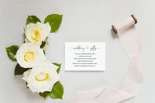 Wedding Gifts Card Template, Honeymoon Fund, Honeymoon Request, Wish Card, Wedding Insert, Rustic - Heather - SAVVY PAPER CO