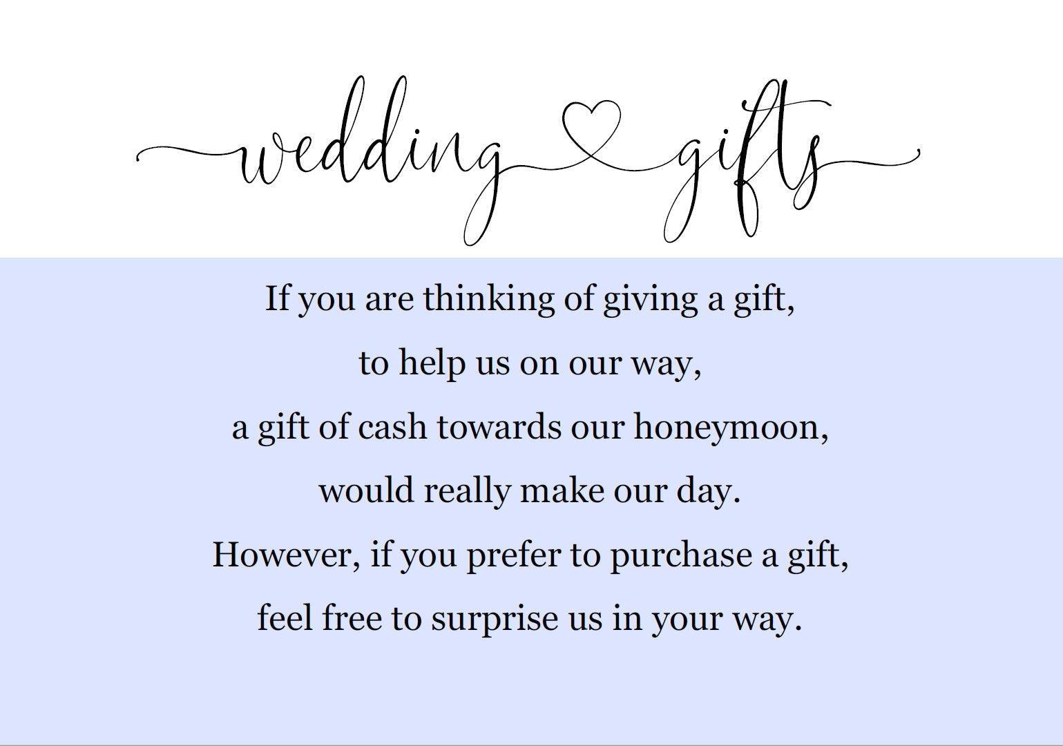 Wedding Gifts Card Template, Honeymoon Fund, Honeymoon Request, Wish Card, Wedding Insert, Rustic - Heather - SAVVY PAPER CO