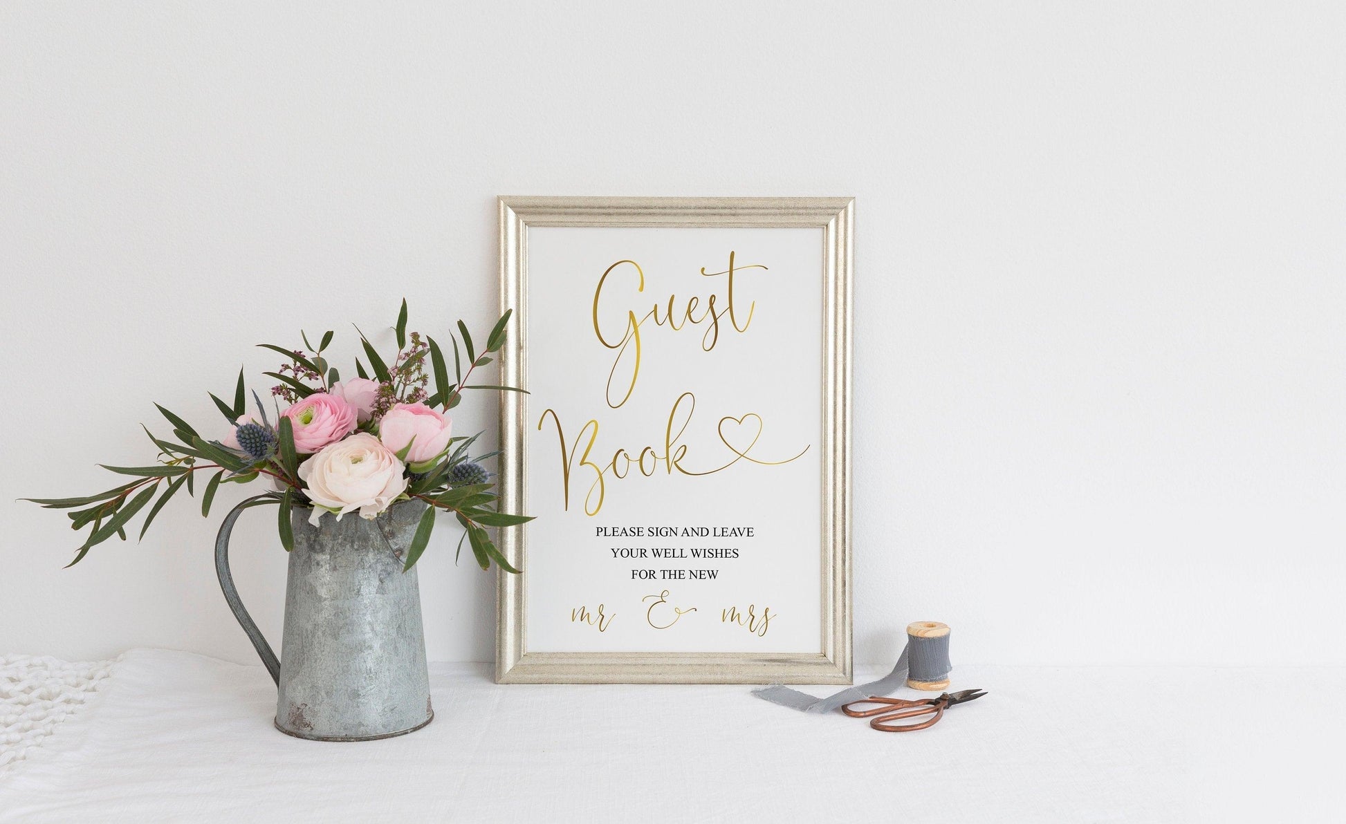 Wedding Guestbook Sign, Please Sign Our Guest Book, Gold,Instant Download,Wedding Signage,Wedding Decor, Printable Reception Sign -Heather - SAVVY PAPER CO