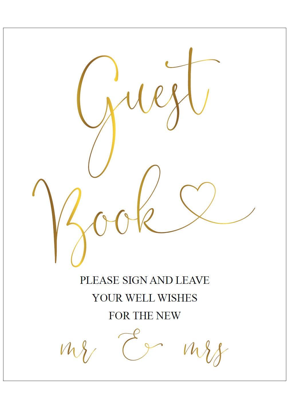 Wedding Guestbook Sign, Please Sign Our Guest Book, Gold,Instant Download,Wedding Signage,Wedding Decor, Printable Reception Sign -Heather - SAVVY PAPER CO