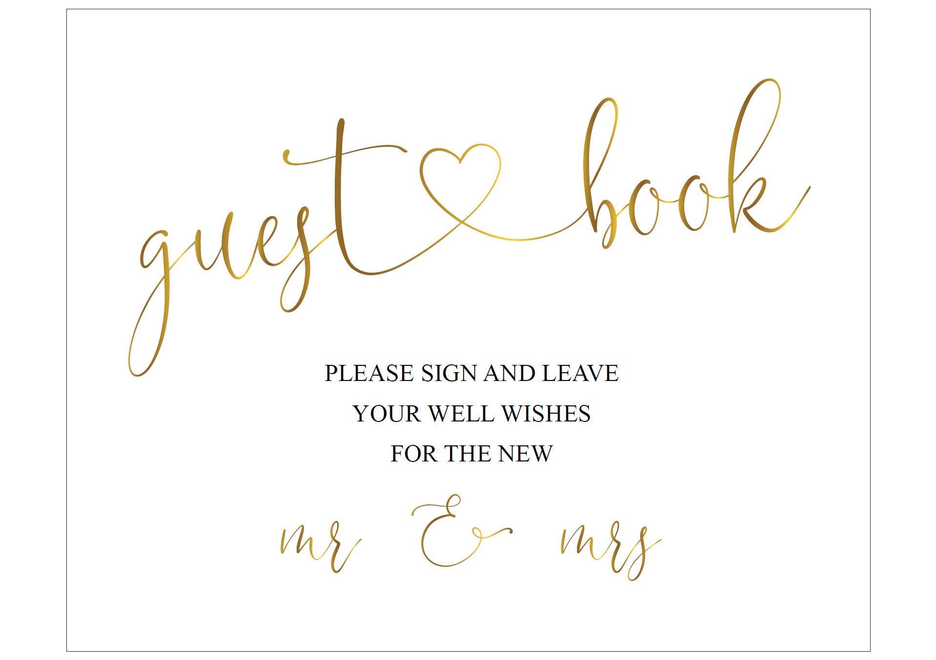 Wedding Guestbook Sign, Please Sign Our Guest Book, Gold,Instant Download,Wedding Signage,Wedding Decor, Printable Reception Sign -Heather - SAVVY PAPER CO