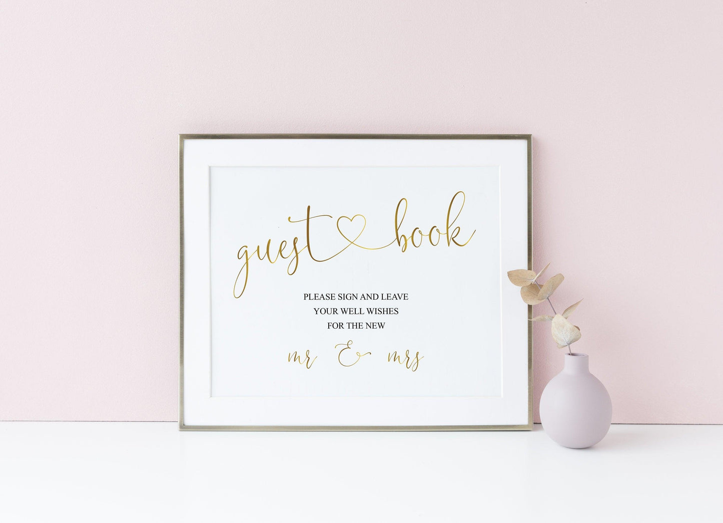 Wedding Guestbook Sign, Please Sign Our Guest Book, Gold,Instant Download,Wedding Signage,Wedding Decor, Printable Reception Sign -Heather - SAVVY PAPER CO
