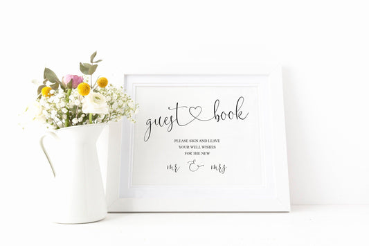 Wedding Guestbook Sign, Please Sign Our Guest Book, Rustic,Instant Download,Wedding Signage,Wedding Decor, Printable Reception Sign -Heather - SAVVY PAPER CO