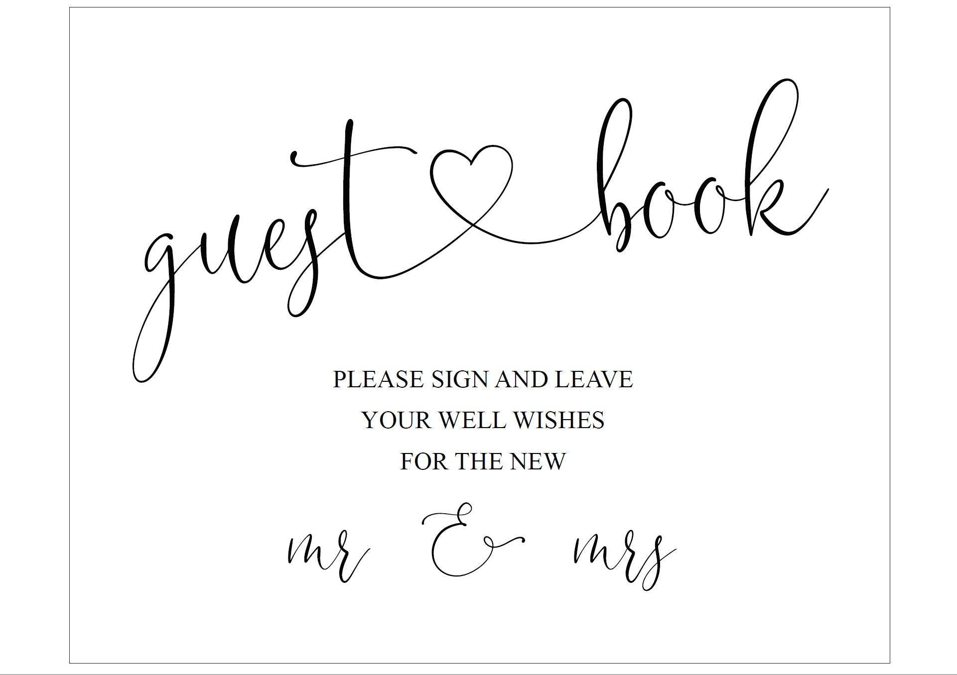 Wedding Guestbook Sign, Please Sign Our Guest Book, Rustic,Instant Download,Wedding Signage,Wedding Decor, Printable Reception Sign -Heather - SAVVY PAPER CO