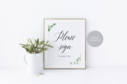 Wedding Guestbook Sign, Please Sign Our Guest Book, Rustic,Instant Download,Wedding Signage,Wedding Decor, Printable Reception Sign - SAVVY PAPER CO