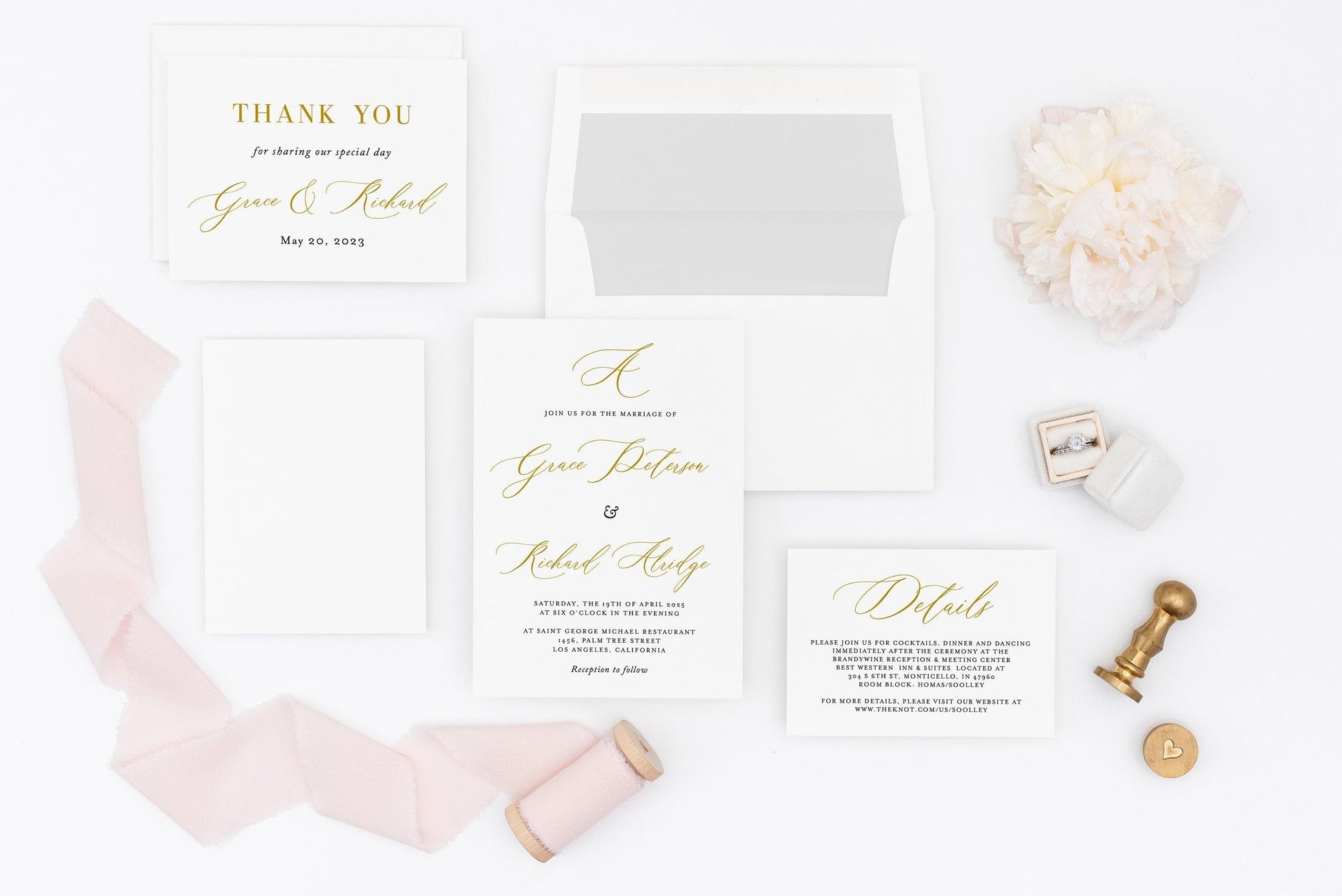 Wedding Invitation Set Printable DIY Instant Download Wedding Invites Editable Template- Grace - SAVVY PAPER CO