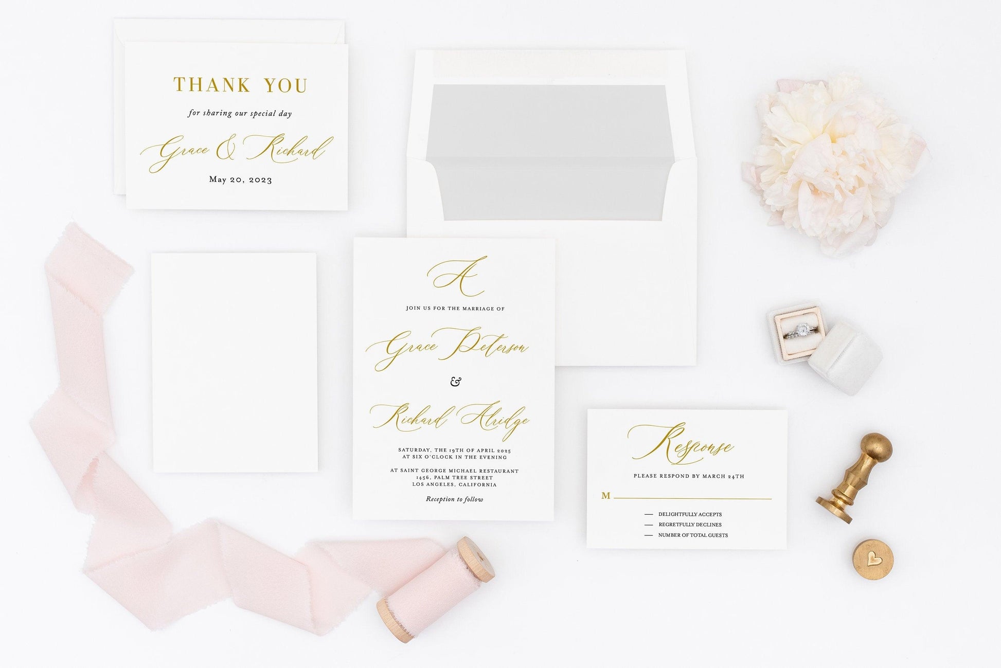 Wedding Invitation Set Printable DIY Instant Download Wedding Invites Editable Template- Grace - SAVVY PAPER CO