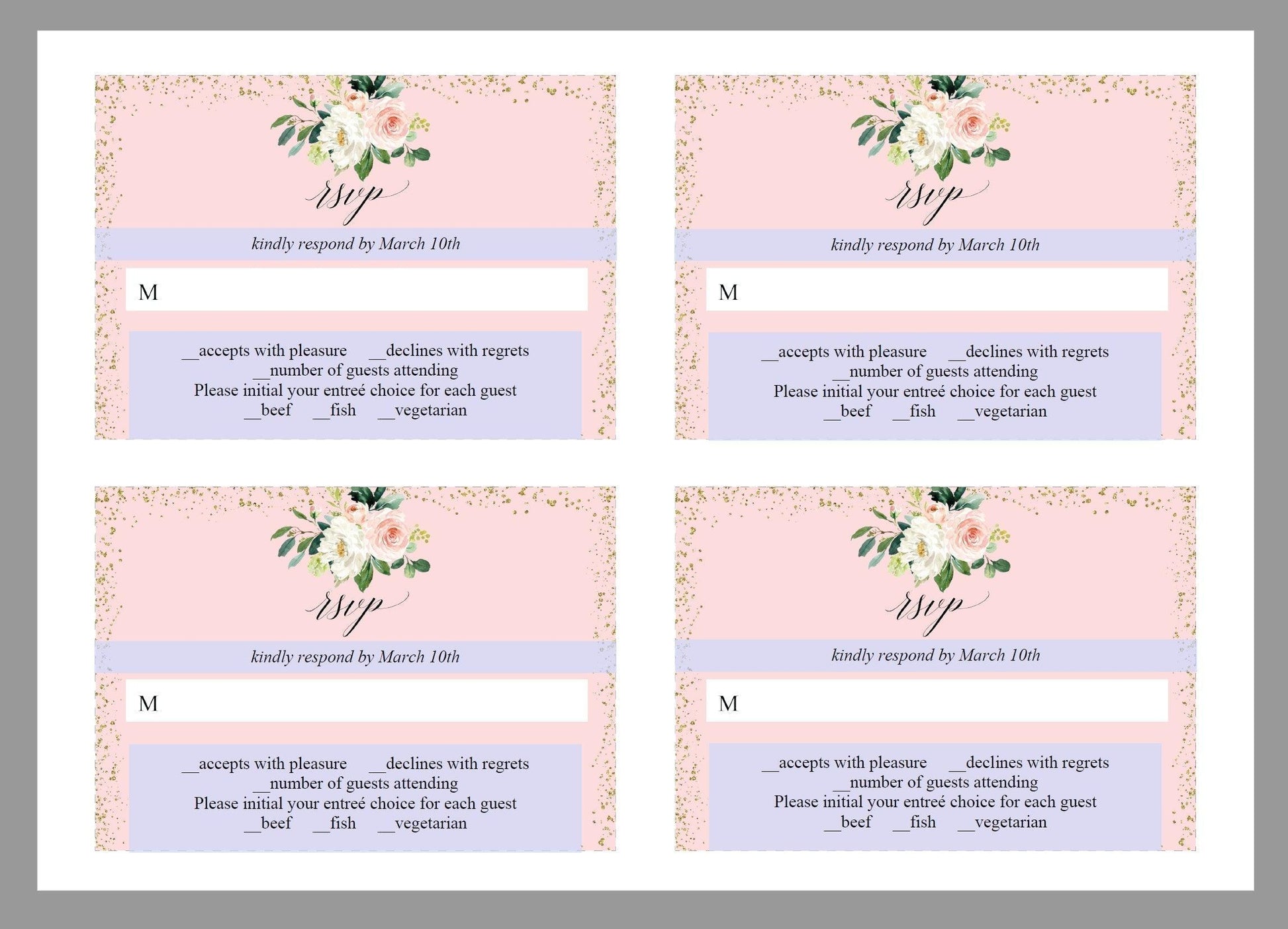 Wedding Invitation Template, Printable Wedding Invitation, Gold Wedding, Instant Download, Editable Invitation,Floral, Blush Gold - Eloise - SAVVY PAPER CO