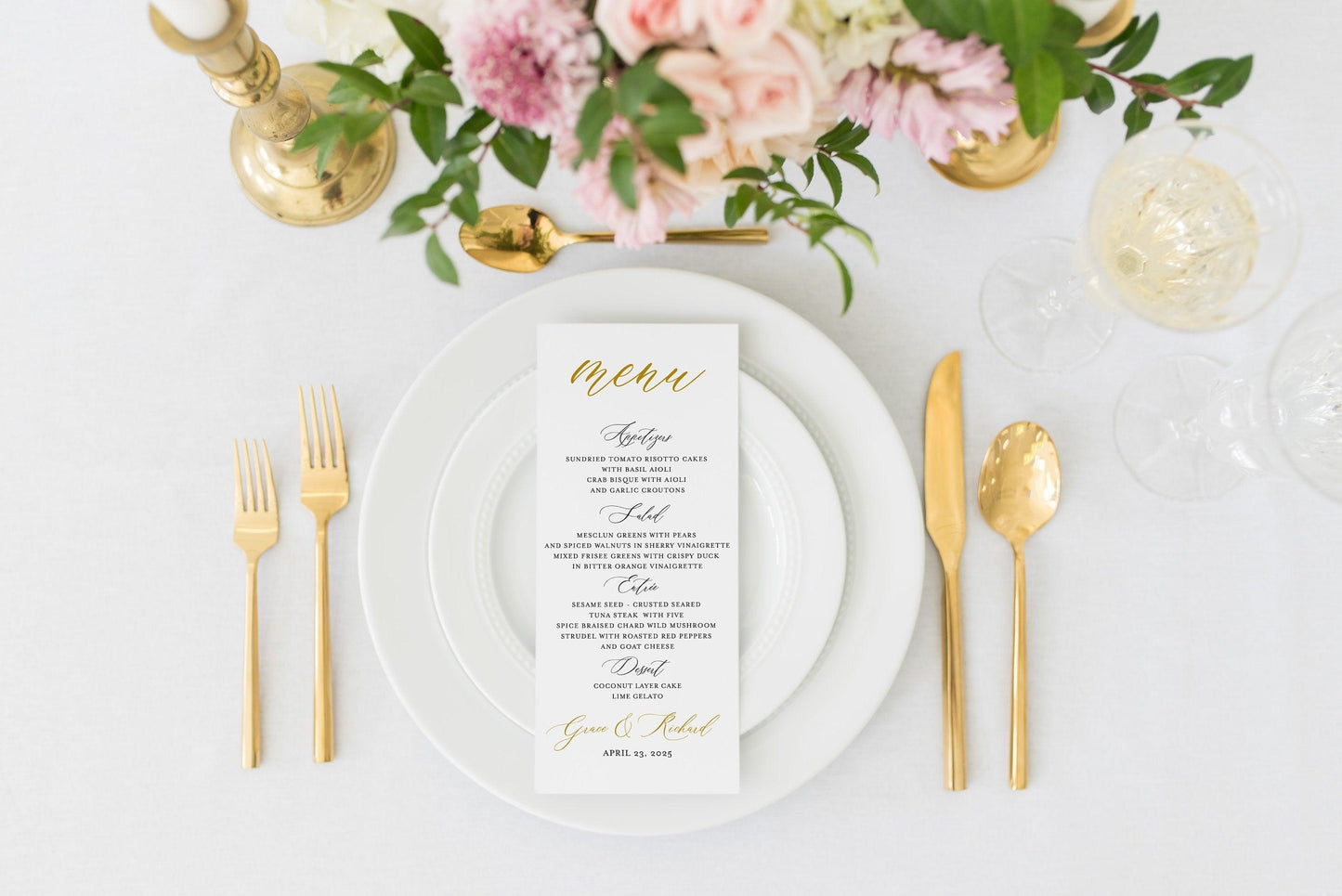 Wedding Menu Printable, Wedding Menu Template, Rustic Menu, Printable Menu Card, Instant Download Editable Templett - Grace - SAVVY PAPER CO