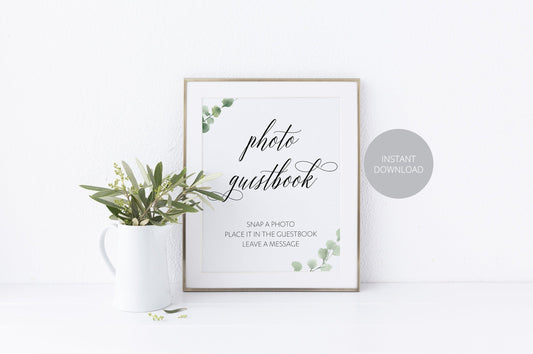 Wedding Photo Guestbook Sign, Please Sign Our Guest Book, Rustic,Instant Download,Wedding Signage,Wedding Decor, Printable Reception Sign - SAVVY PAPER CO