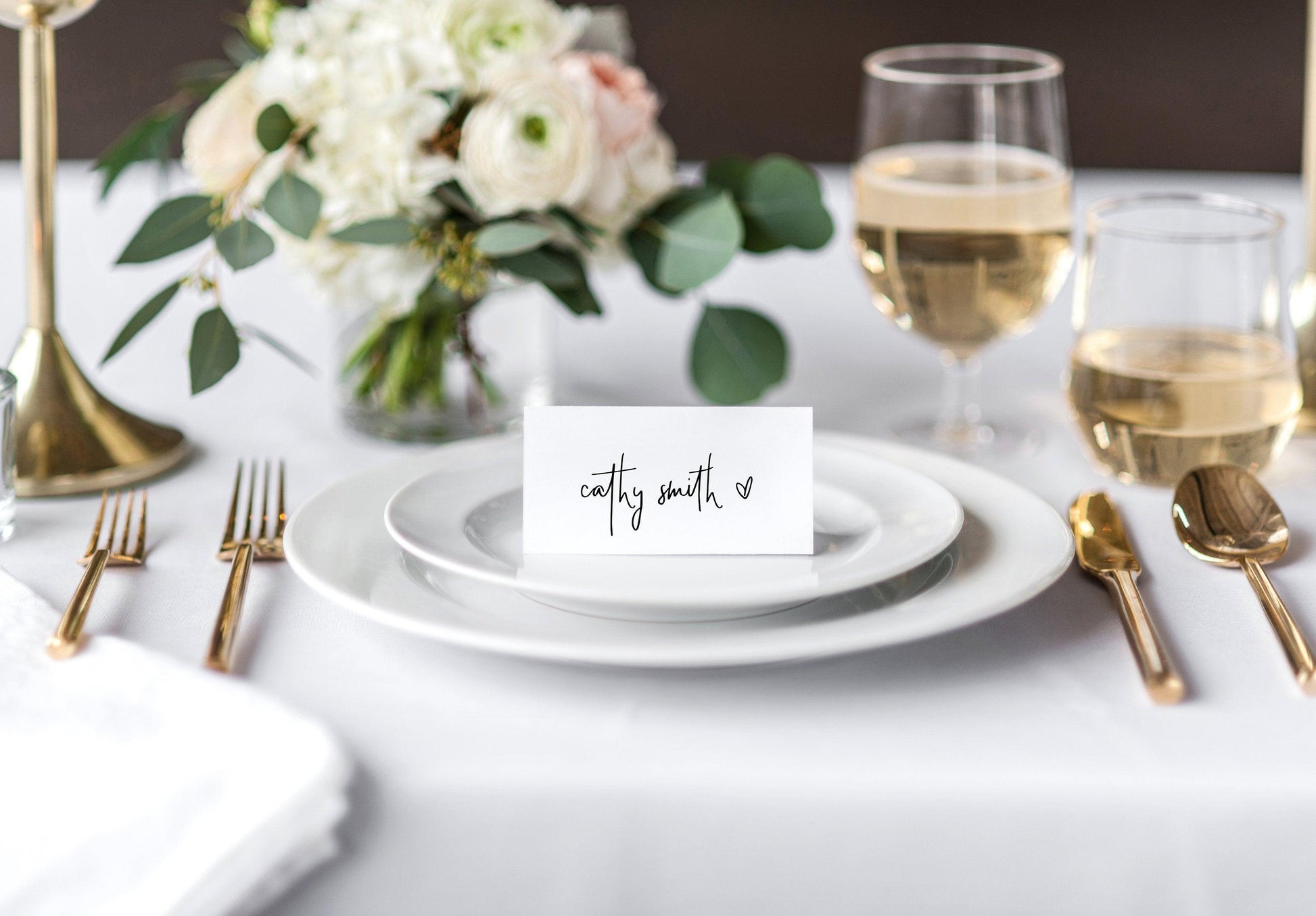 Wedding Place Card Template, Place Card Printable, Calligraphy Escort Cards, Editable Placecards, Instant Download - DONNA - SAVVY PAPER CO