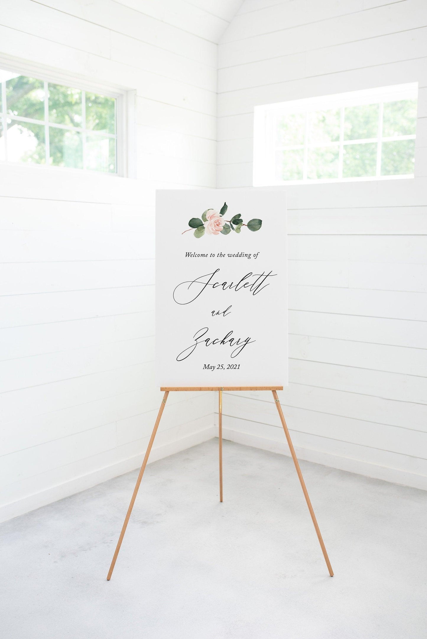 Wedding Printable Welcome Sign Editable Template Instant Download Greenery - Scarlett - SAVVY PAPER CO