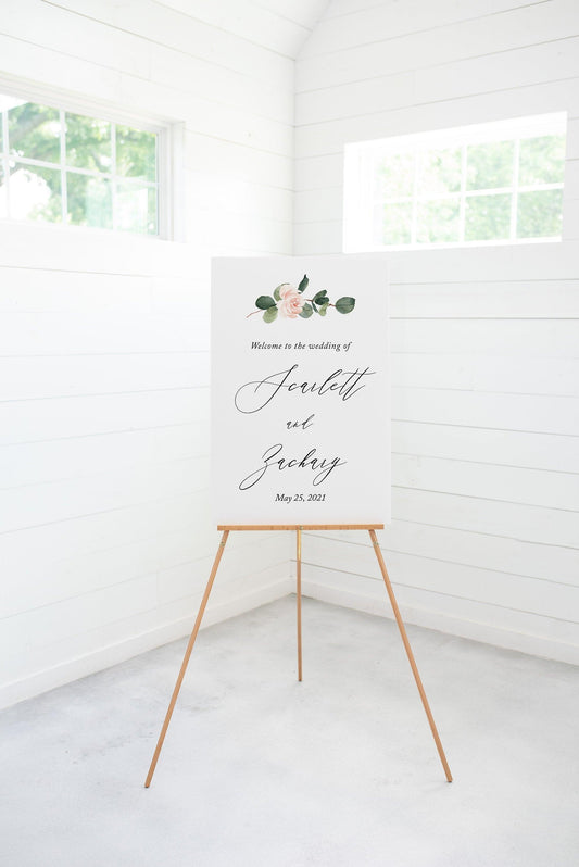 Wedding Printable Welcome Sign Editable Template Instant Download Greenery - Scarlett - SAVVY PAPER CO