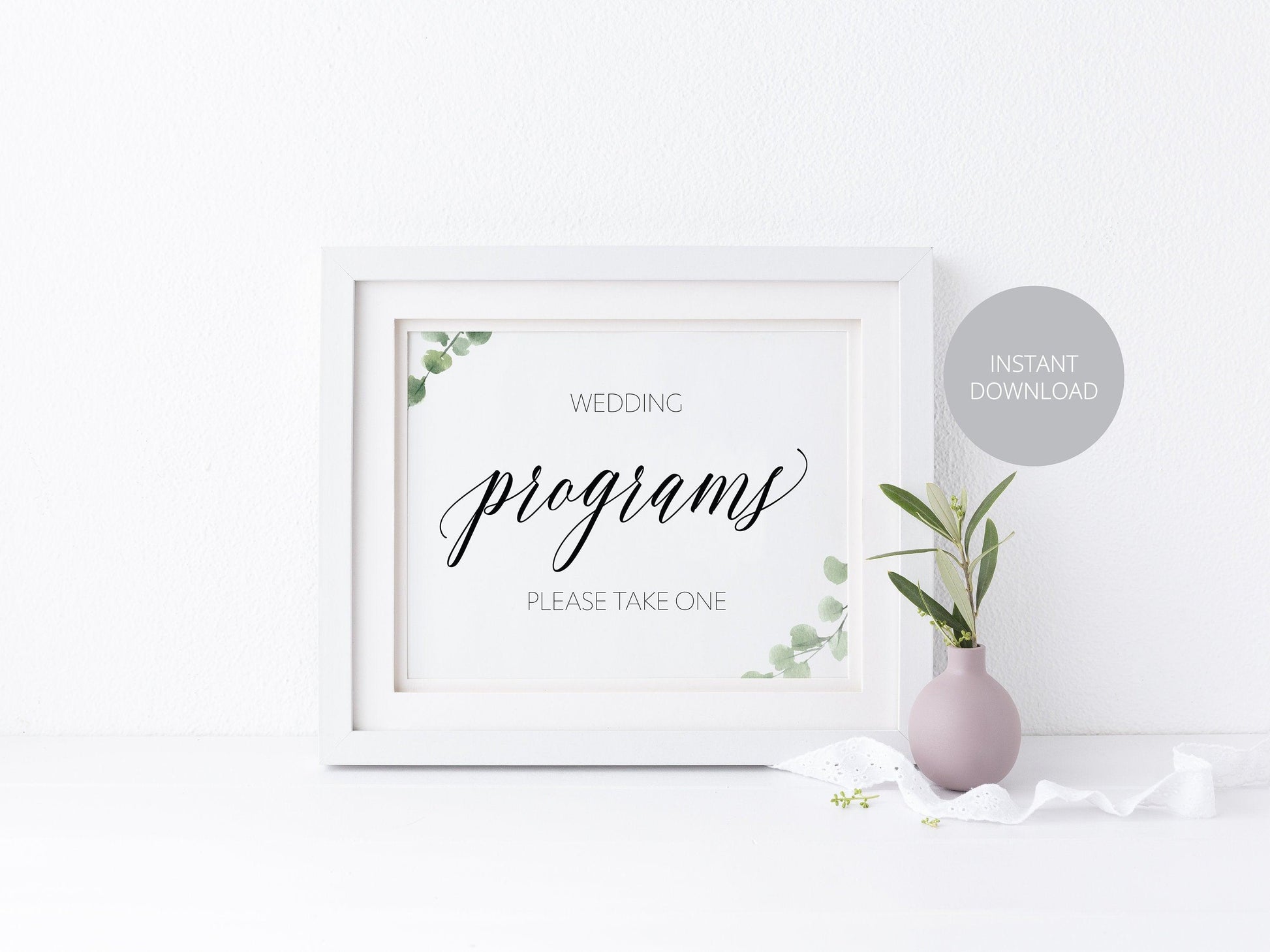 Wedding Program Sign,Wedding Programs,Ceremony Sign,Rustic Wedding, Wedding Signs, Printable, Wedding Decor,Program Sign, Instant Download - SAVVY PAPER CO