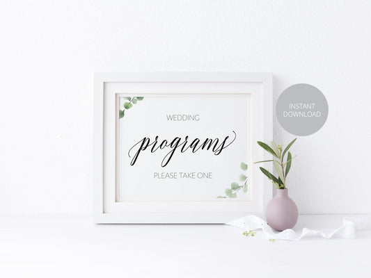 Wedding Program Sign,Wedding Programs,Ceremony Sign,Rustic Wedding, Wedding Signs, Printable, Wedding Decor,Program Sign, Instant Download - SAVVY PAPER CO