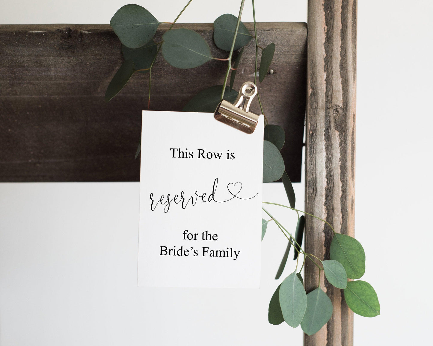 Wedding Reserved for Family Table Sign, Wedding Signs, Calligraphy Heart Wedding Signage - Heather - SAVVY PAPER CO