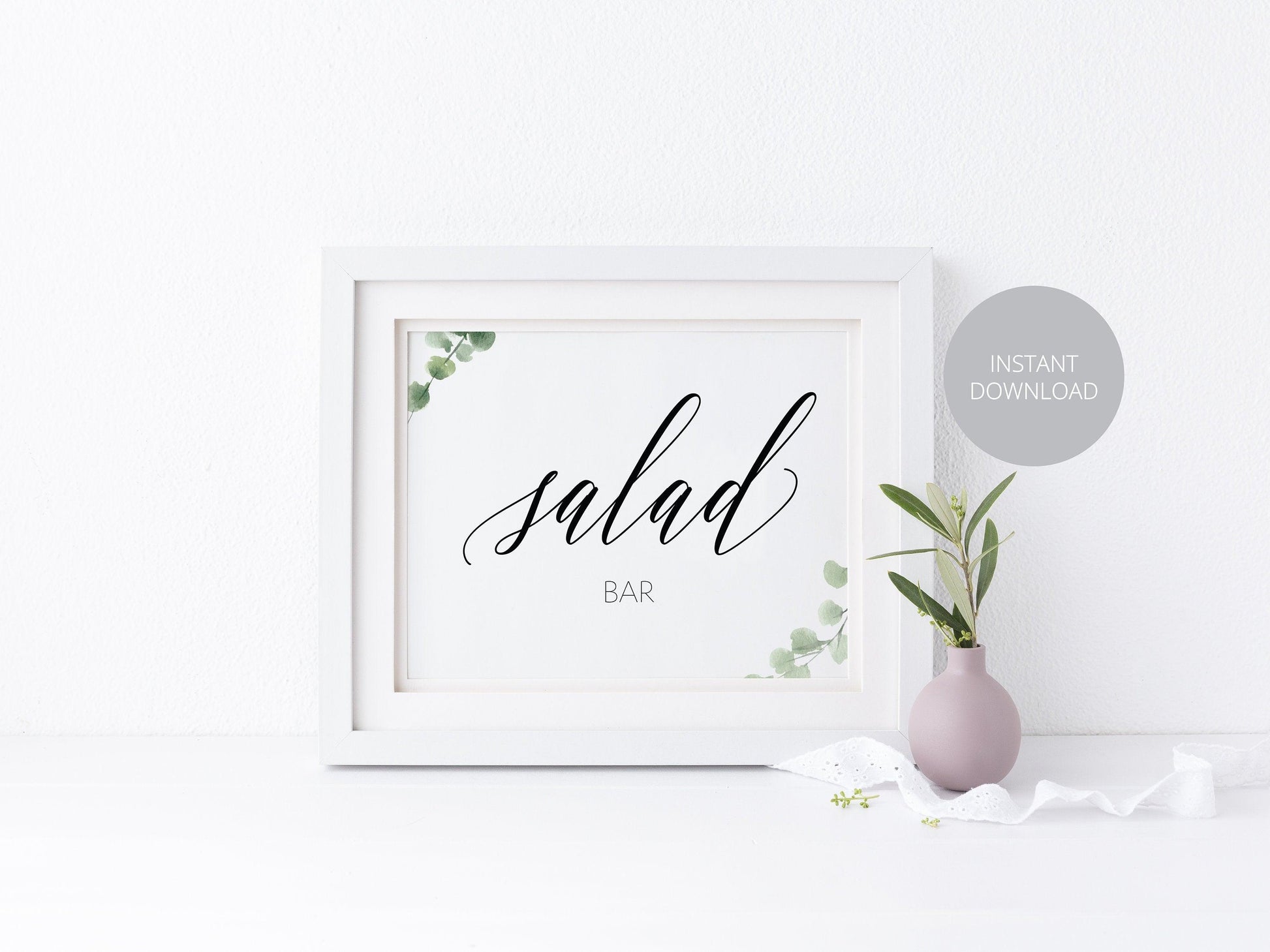 Wedding Salad Bar Sign, Wedding Bar Sign, Wedding Food Sign, Wedding Signage, Wedding, Wedding Decor, Instant Download - SAVVY PAPER CO