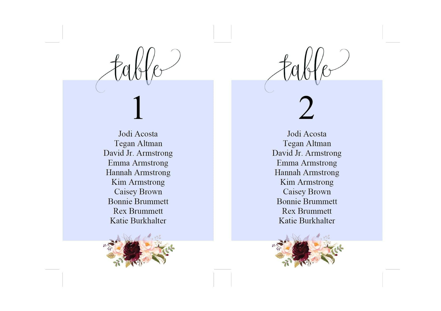 Wedding Seating Chart Template, Printable Floral Burgundy Seating Sign, Seating Cards, Editable Text INSTANT DOWNLOAD -KATHERINE - SAVVY PAPER CO