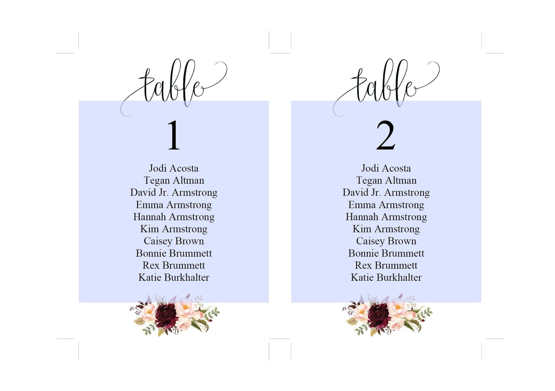Wedding Seating Chart Template, Printable Floral Burgundy Seating Sign, Seating Cards, Editable Text INSTANT DOWNLOAD -KATHERINE - SAVVY PAPER CO