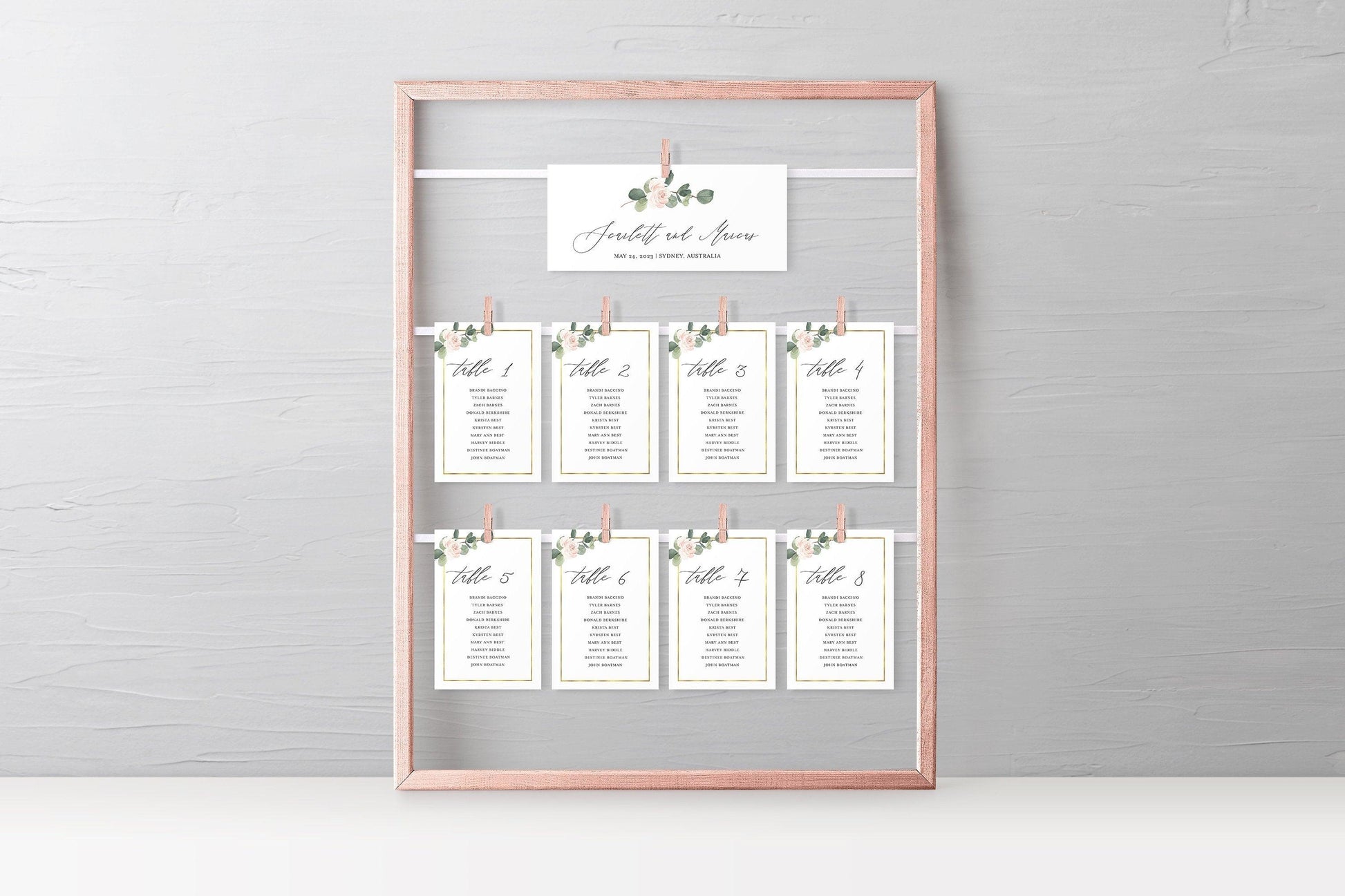 Wedding Seating Chart Template Printable Floral Greenery Seating Sign Seating Cards Editable Text INSTANT DOWNLOAD - Scarlett - SAVVY PAPER CO