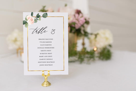 Wedding Seating Chart Template Printable Floral Greenery Seating Sign Seating Cards Editable Text INSTANT DOWNLOAD - Scarlett - SAVVY PAPER CO