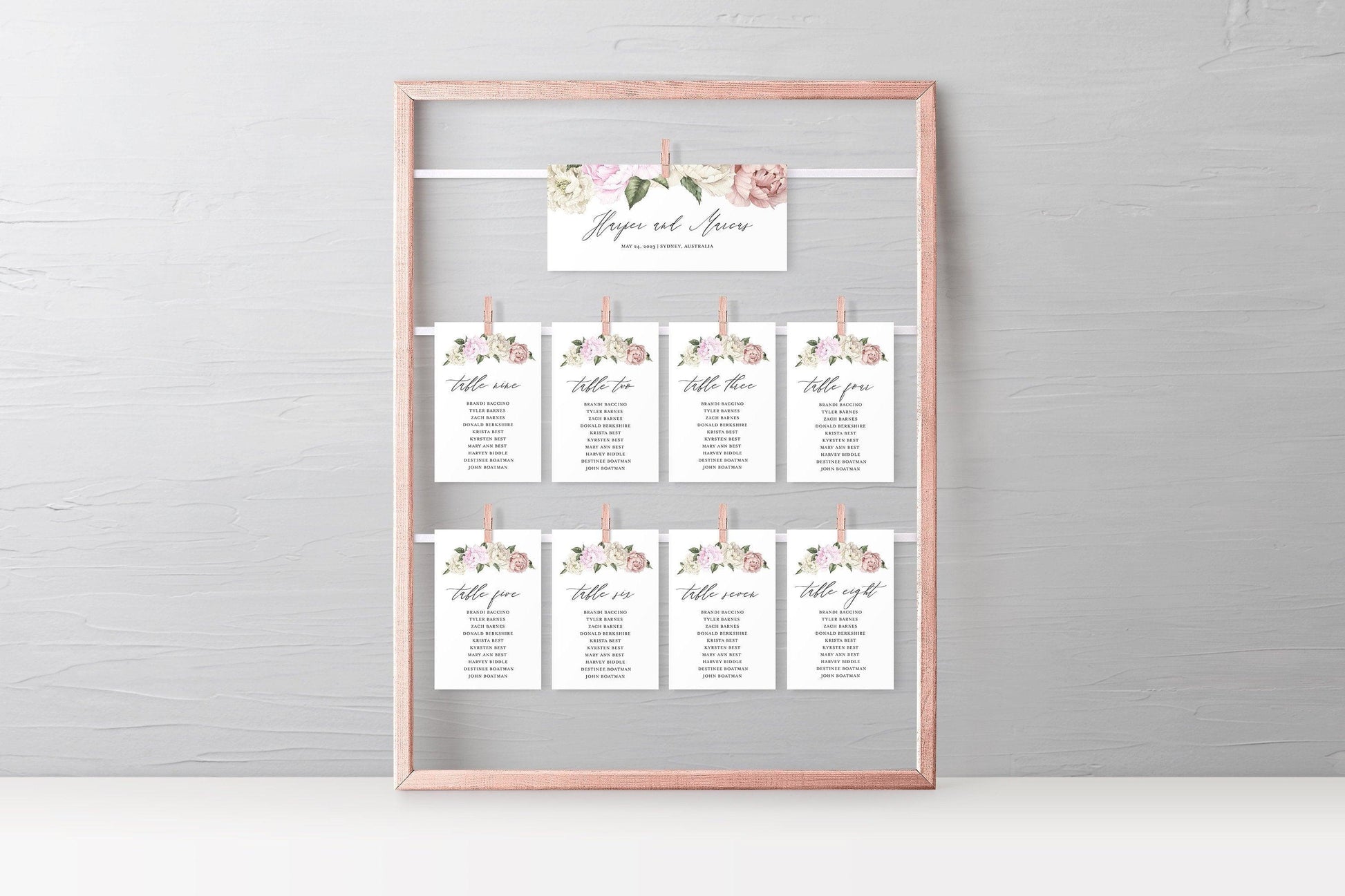 Wedding Seating Chart Template Printable Floral Seating Sign Seating Cards Editable Text INSTANT DOWNLOAD Floral - Harper - SAVVY PAPER CO