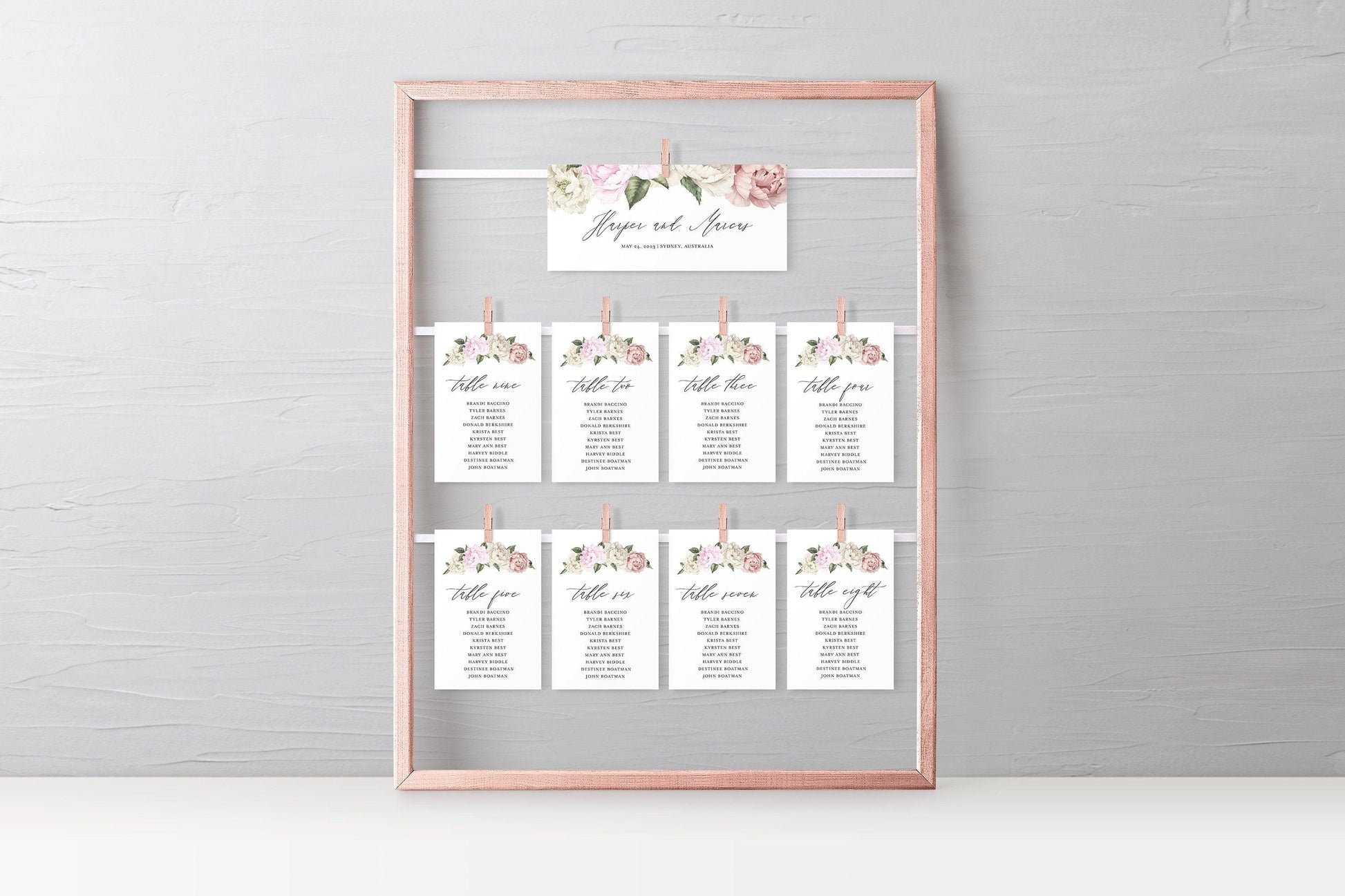 Wedding Seating Chart Template Printable Floral Seating Sign Seating Cards Editable Text INSTANT DOWNLOAD Floral - Harper - SAVVY PAPER CO