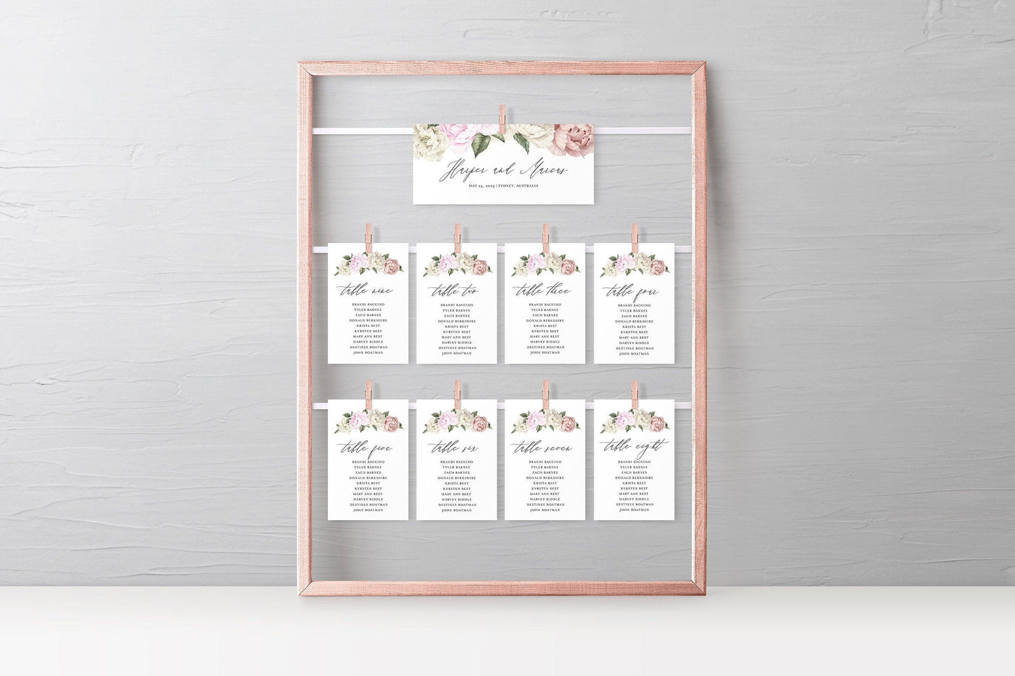 Wedding Seating Chart Template Printable Floral Seating Sign Seating Cards Editable Text INSTANT DOWNLOAD Floral - Harper - SAVVY PAPER CO