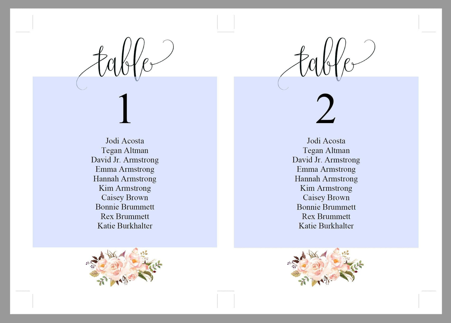 Wedding Seating Chart Template, Printable Floral Seating Sign, Seating Cards, Editable Text INSTANT DOWNLOAD -KATHERINE - SAVVY PAPER CO