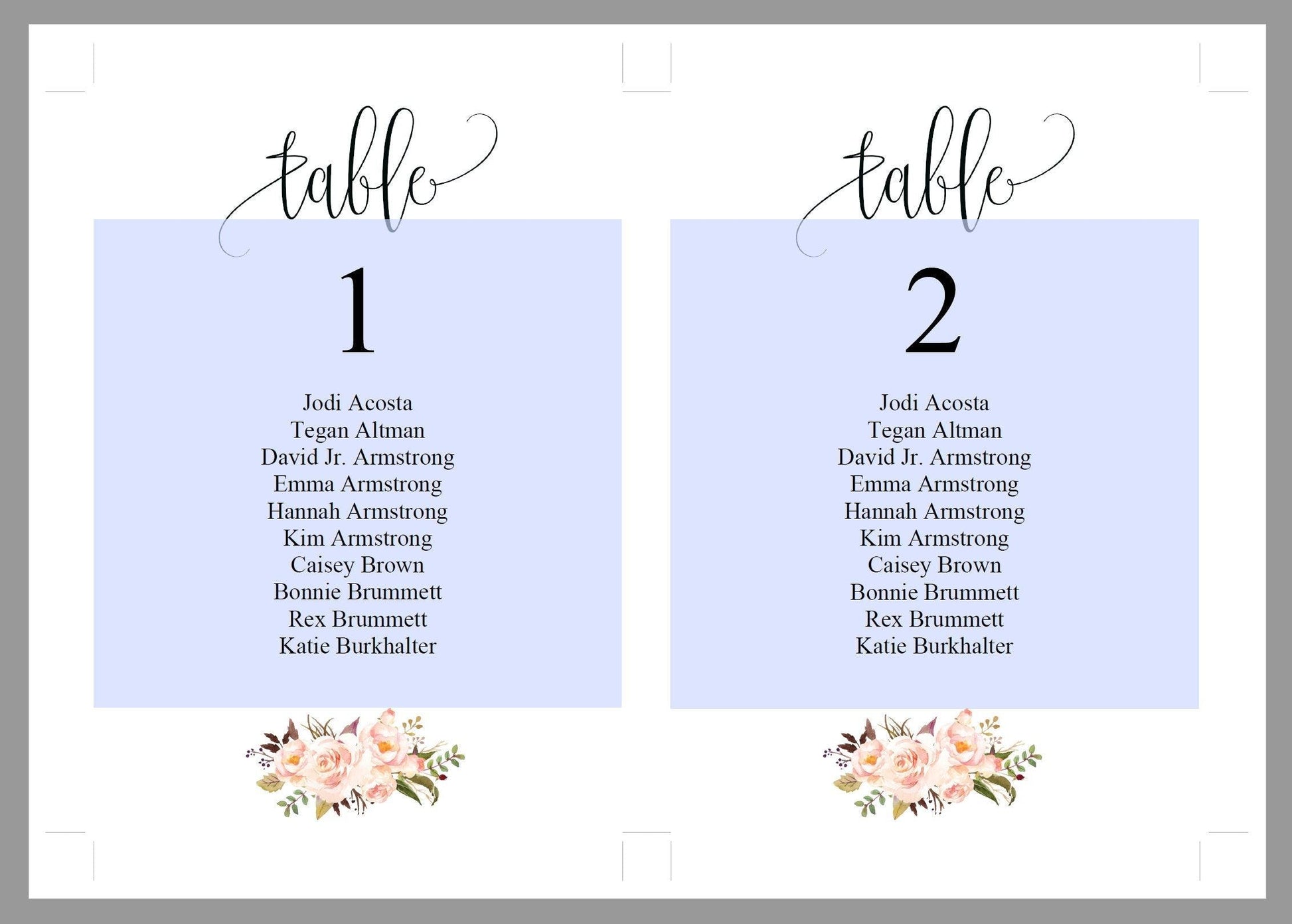 Wedding Seating Chart Template, Printable Floral Seating Sign, Seating Cards, Editable Text INSTANT DOWNLOAD -KATHERINE - SAVVY PAPER CO