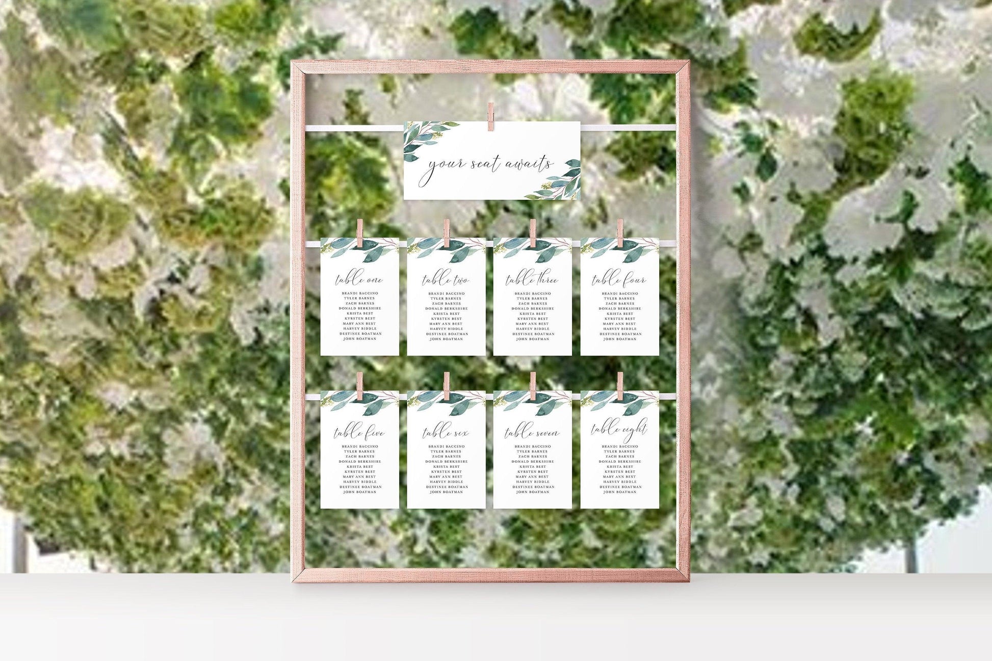 Wedding Seating Chart Template Printable Floral Seating Sign Seating Cards Editable Text INSTANT DOWNLOAD - Tara - SAVVY PAPER CO