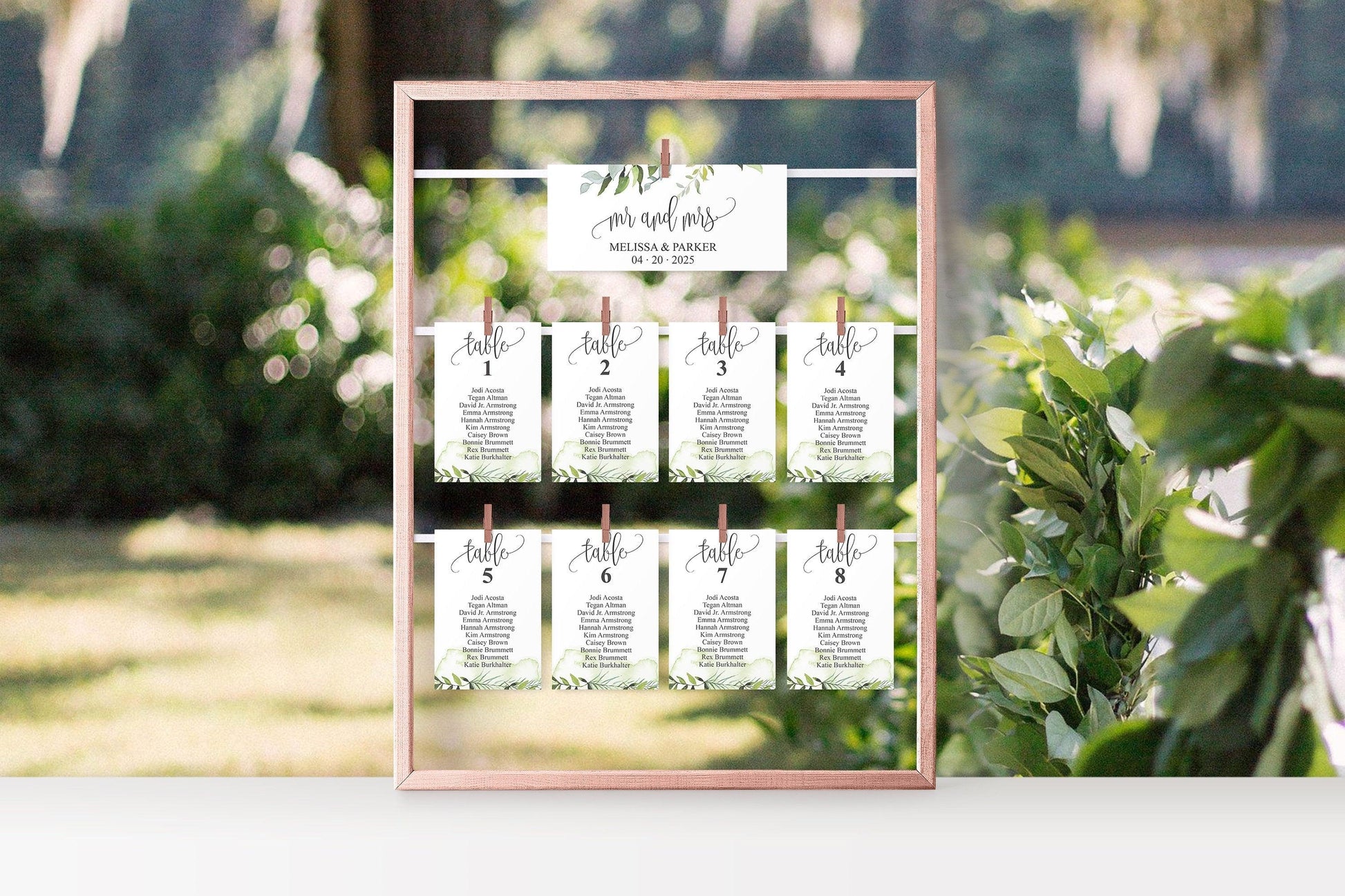 Wedding Seating Chart Template, Printable Greenery Seating Sign, Seating Cards, Editable Text INSTANT DOWNLOAD - Melissa - SAVVY PAPER CO