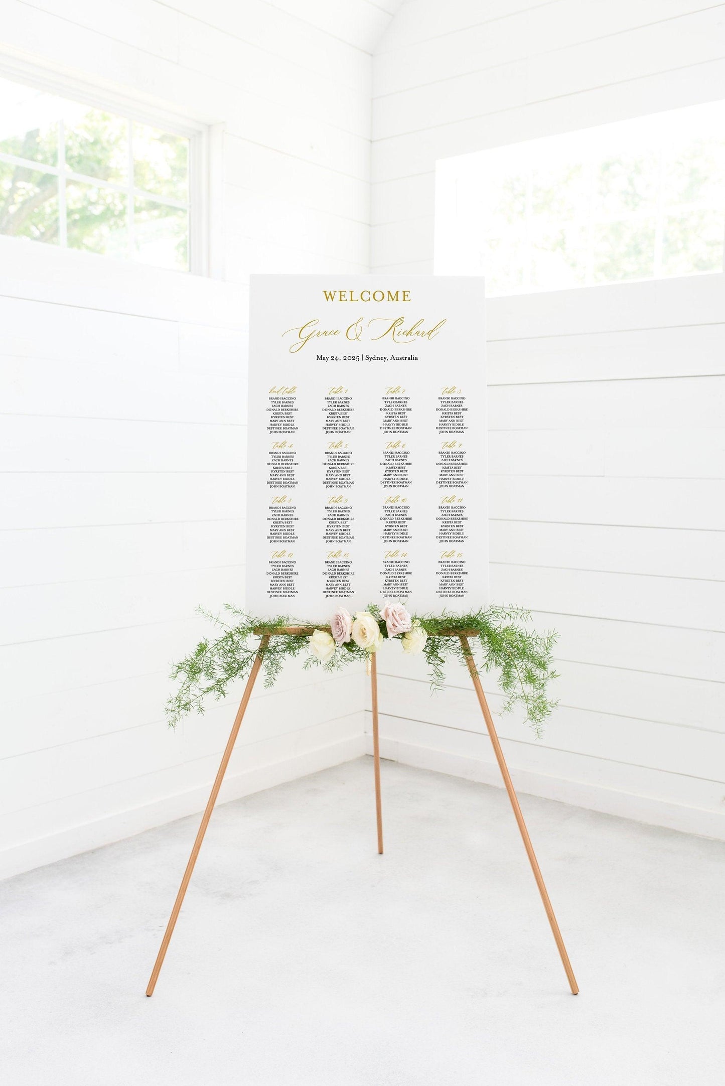 Wedding Seating Chart Template, Printable Seating Sign, Editable Text INSTANT DOWNLOAD - Grace - SAVVY PAPER CO