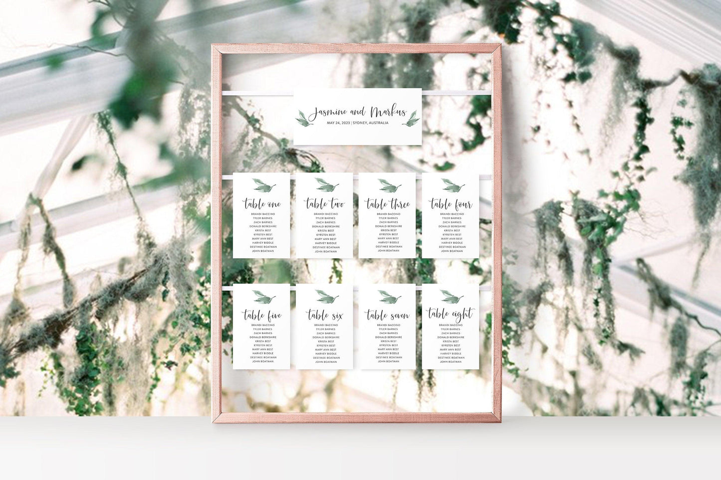 Wedding Seating Chart Template Printable Seating Sign Seating Cards Editable Text INSTANT DOWNLOAD Greenery - Jasmine - SAVVY PAPER CO