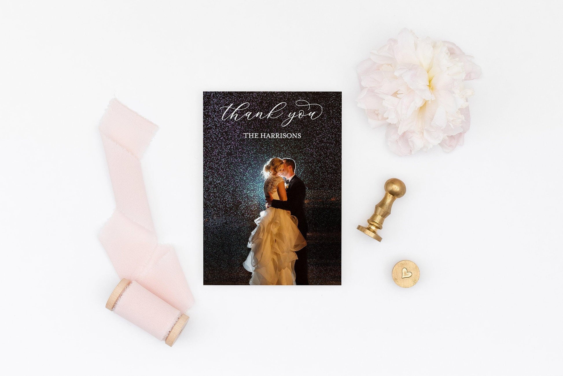 Wedding Thank You Card with Photo Template, Instant Download, Christmas Thank you Cards, Winter Holiday Printable Wedding Cards - Ada - SAVVY PAPER CO