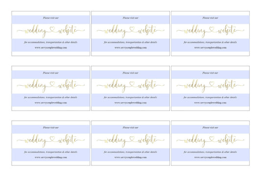 Wedding Website Card Insert Template, Website Insert Cards, Wedding Insert Cards, Visit our Website, Wedding Invitation Insert Gold -Heather - SAVVY PAPER CO