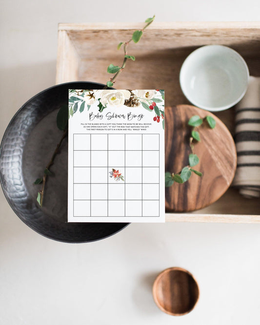 Winter Baby Bingo Game Baby Shower Game Printable Bingo Game Christmas #CC1 - SAVVY PAPER CO