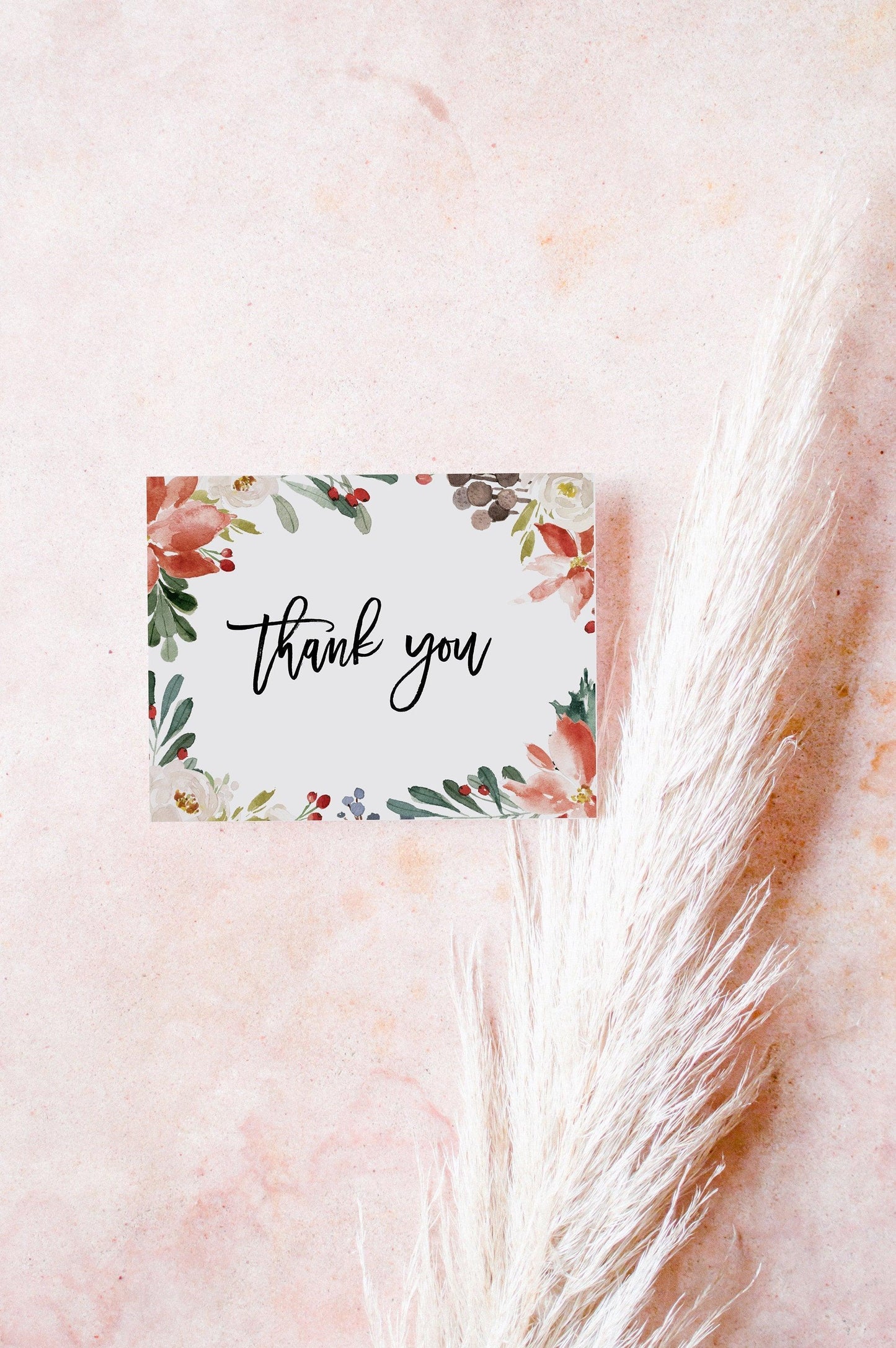 Winter Baby Shower Thank you card Template, INSTANT DOWNLOAD, Printable Christmas Card #CC1 - SAVVY PAPER CO