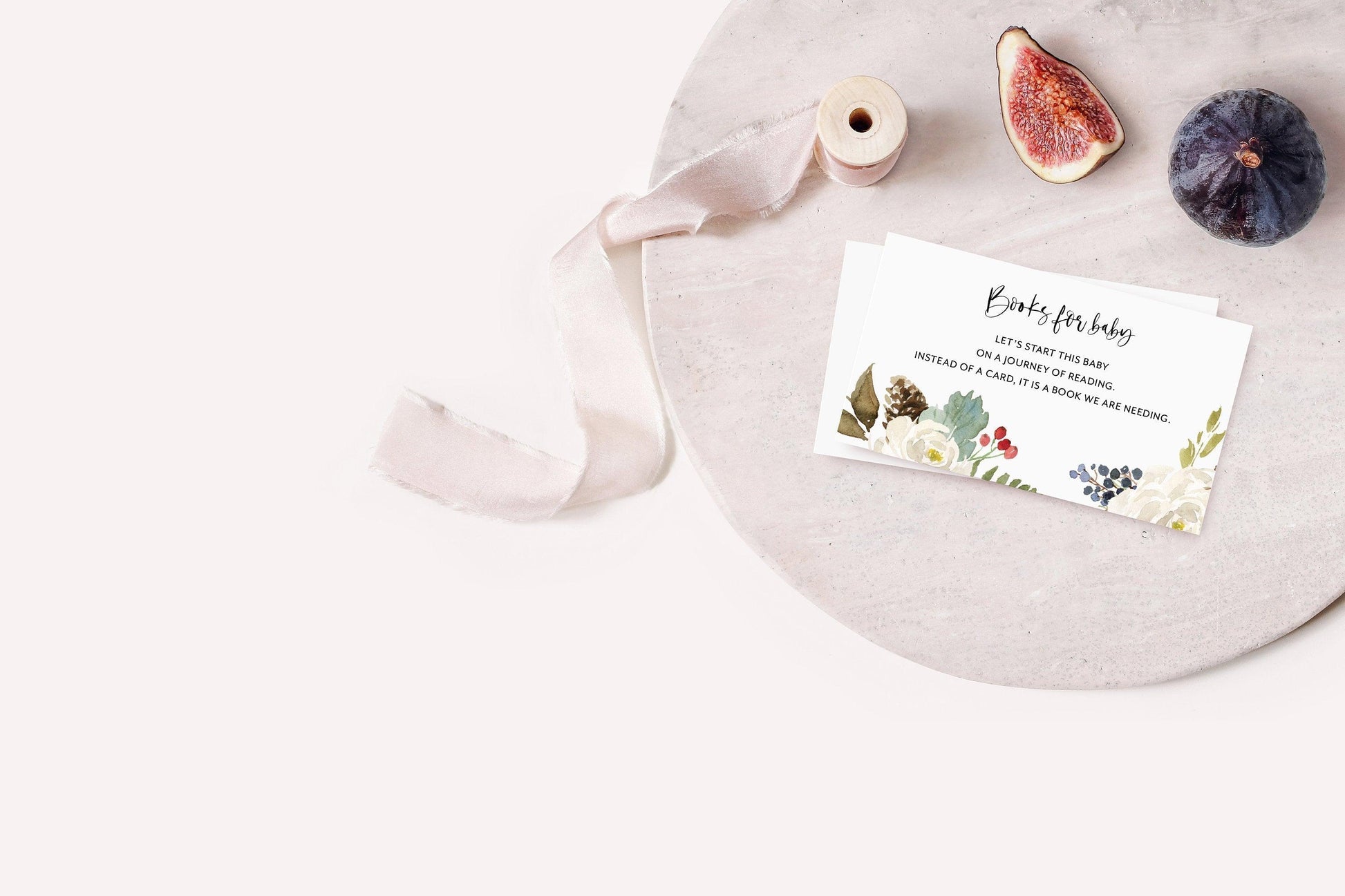 Winter Books for baby INSTANT DOWNLOAD Editable Printable Template Christmas Floral Watercolor Instead of a card #CC1 - SAVVY PAPER CO