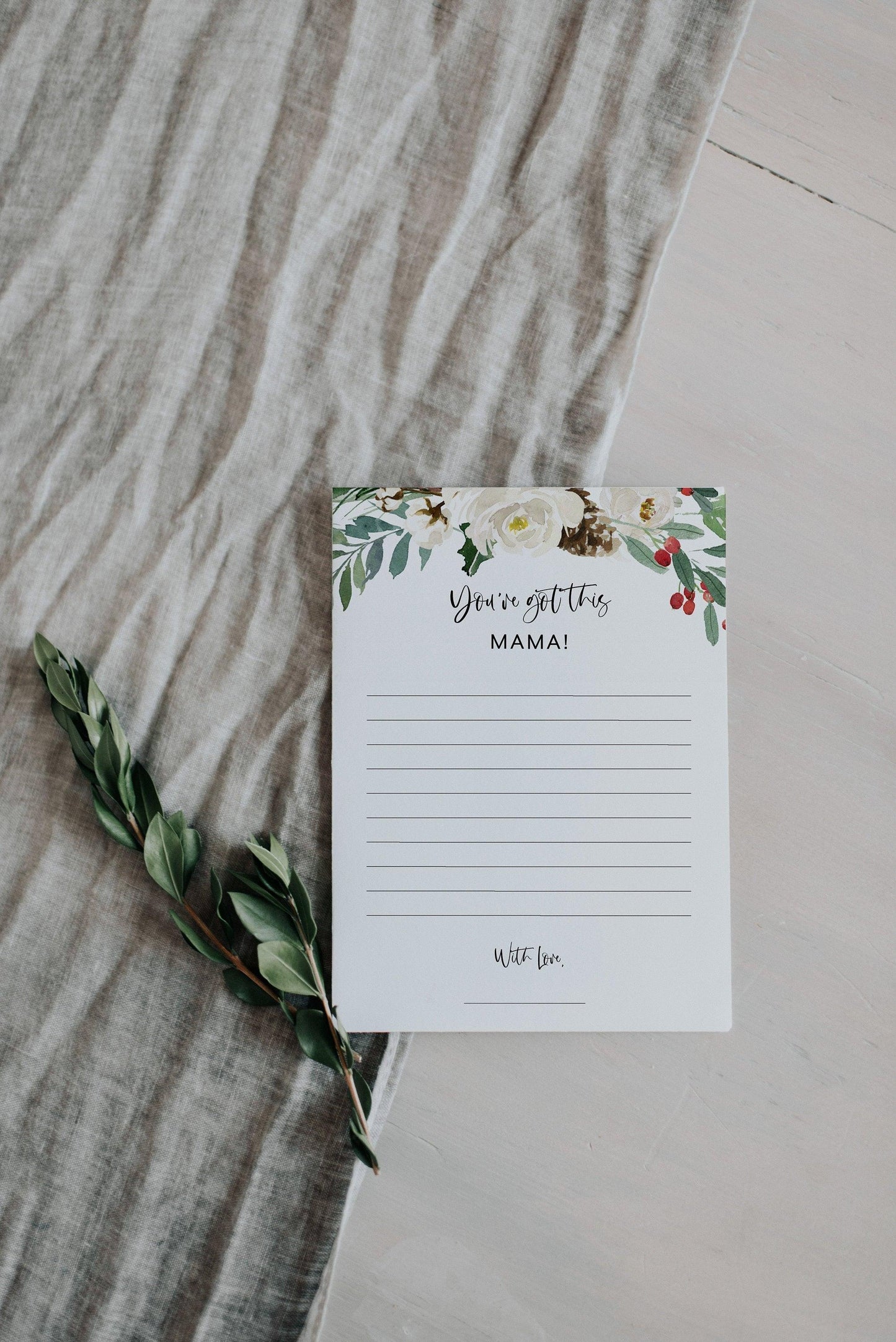 Winter Christmas Baby Shower Advice for Mom to be, You've got this Mama Baby Shower Printable #CC1 - SAVVY PAPER CO