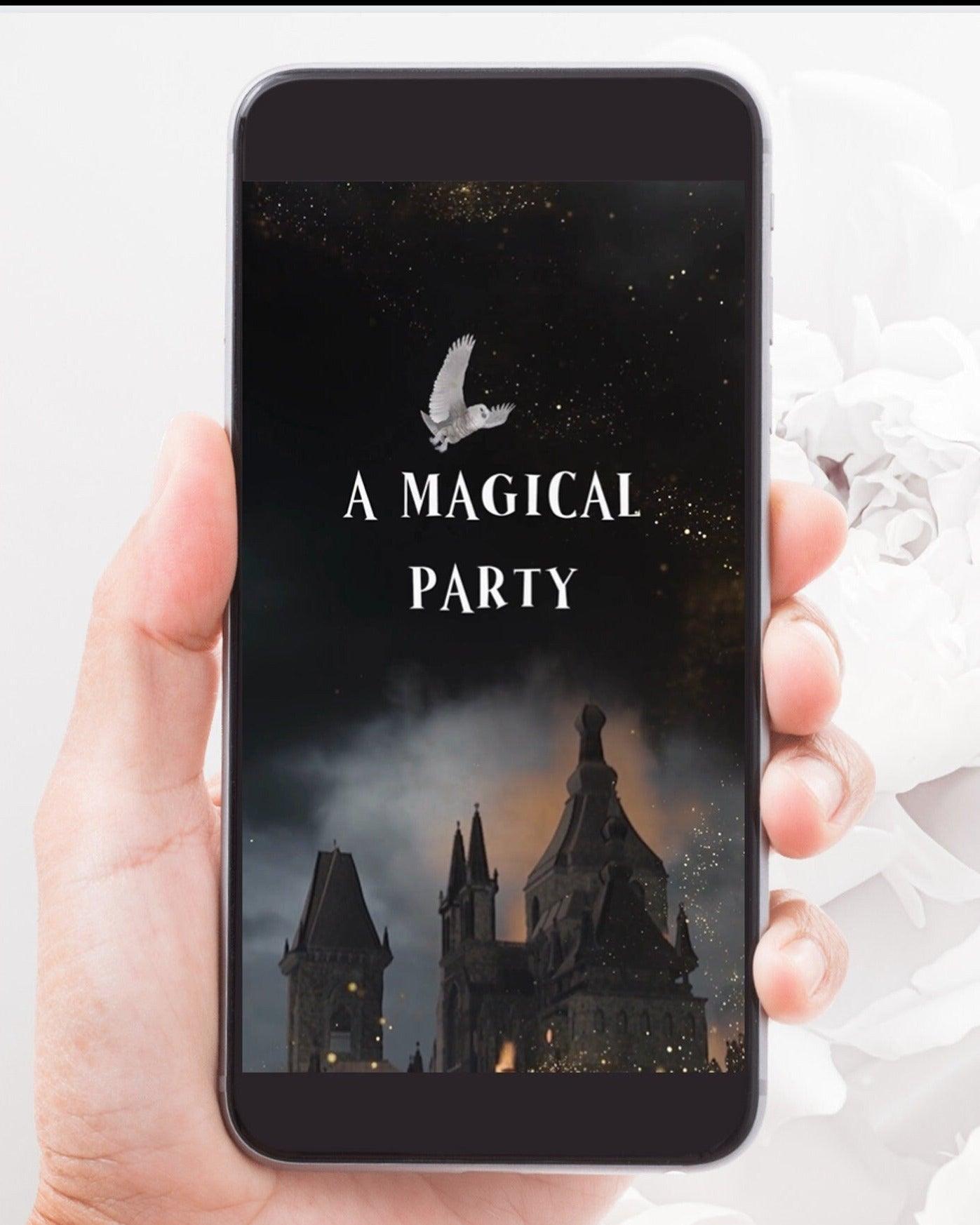 Harry Potter Wizard Party Invitation, Witches and Wizard Invite, Magical Invitation, Wizard Birthday Video Invitation - SAVVY PAPER CO