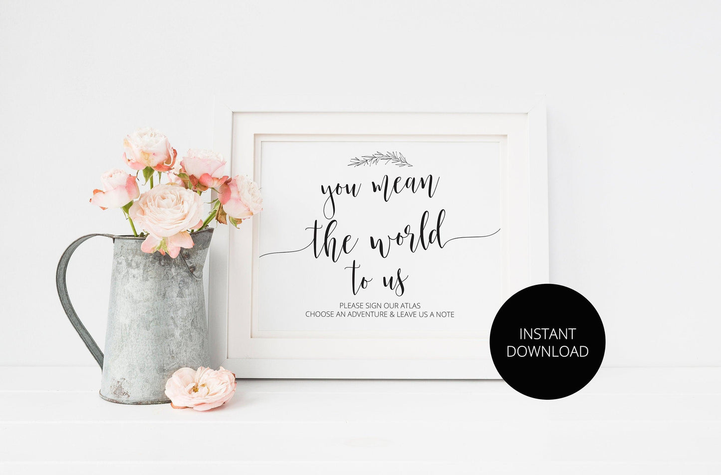 You mean the world to us, Sign Our Atlas, Wedding Sign, Guest book alternative, Guestbook Printable, Wedding Please Sign, Instant Download - SAVVY PAPER CO