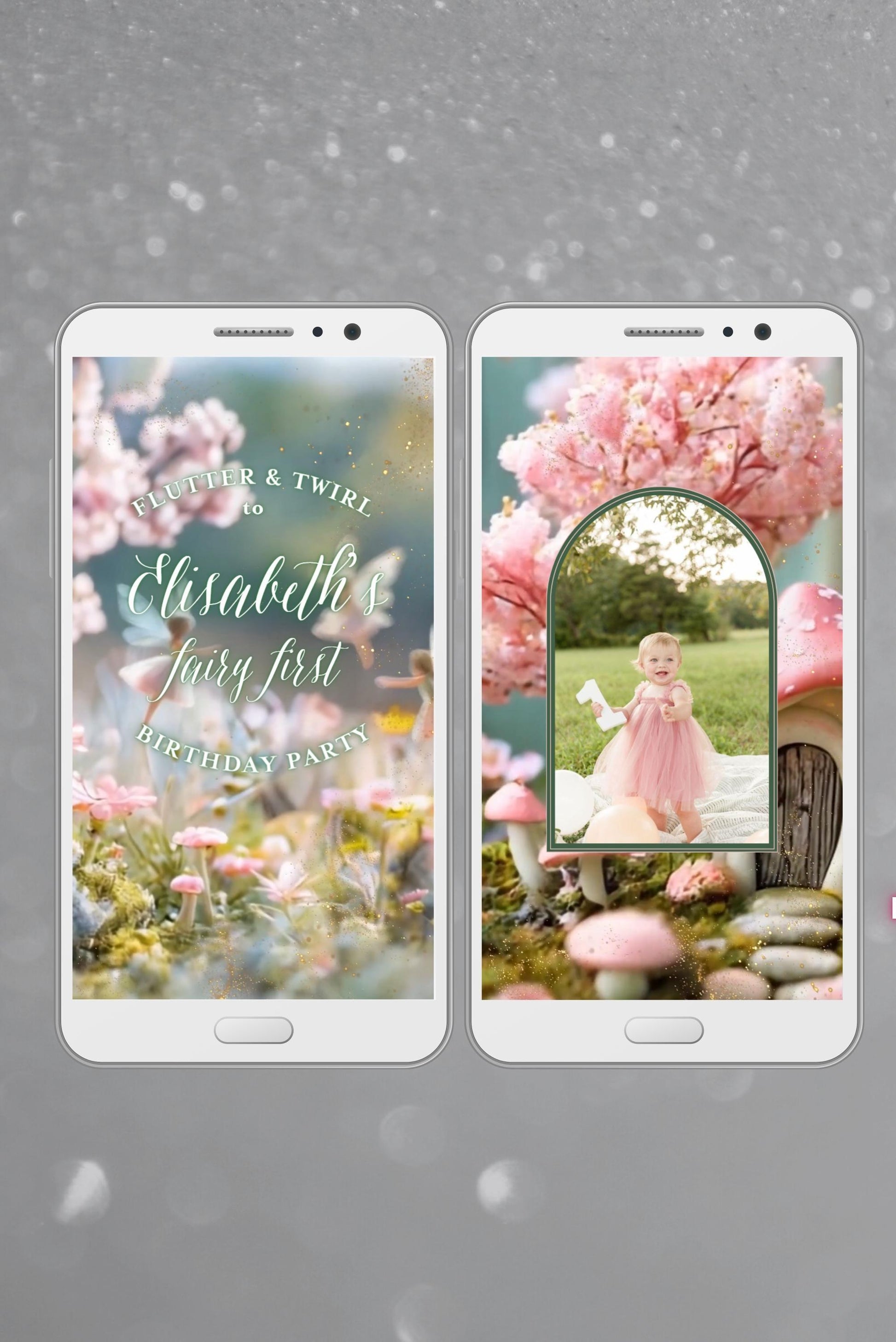 Fairy First Birthday Invitation Girl, Mushroom Fairy 1st Birthday Invite, Enchanted Garden Fairy Invitation, Birthday Girl Boho Invitations - SAVVY PAPER CO