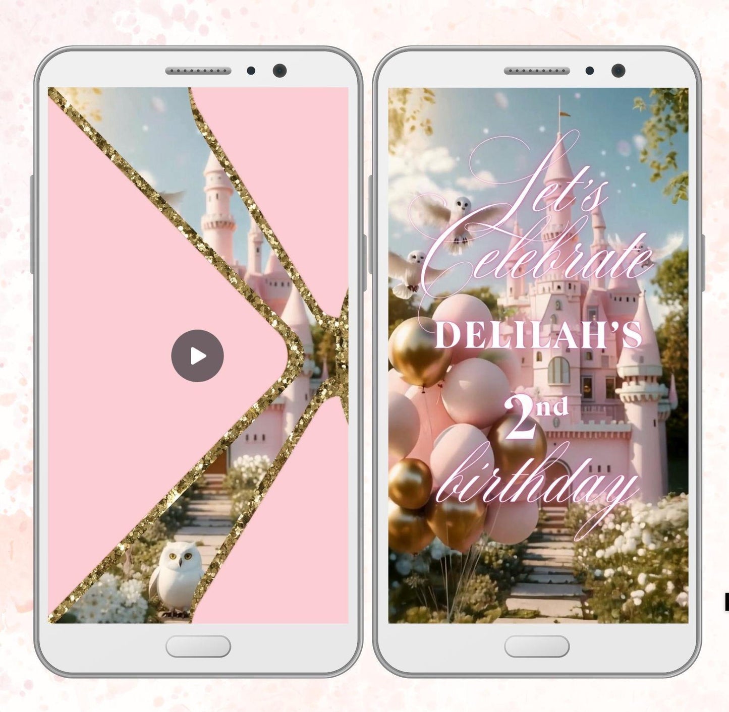 Girly Hogwarts Castle Birthday Invitation, Wizard Invitation, Magical Invitation, Magical Celebration Birthday Party Invitations for Girls - SAVVY PAPER CO