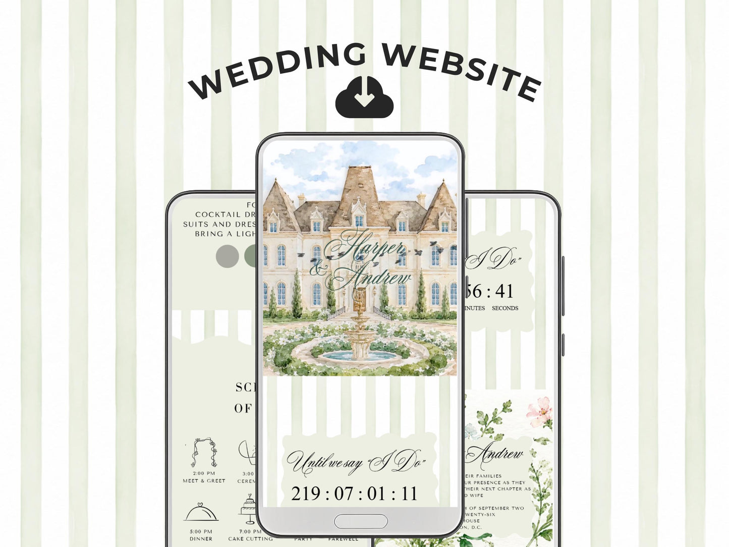 Wedding Website Template, Editable Canva Wedding Website, Digital Invitation with RSVP, Custom Wedding Site Design