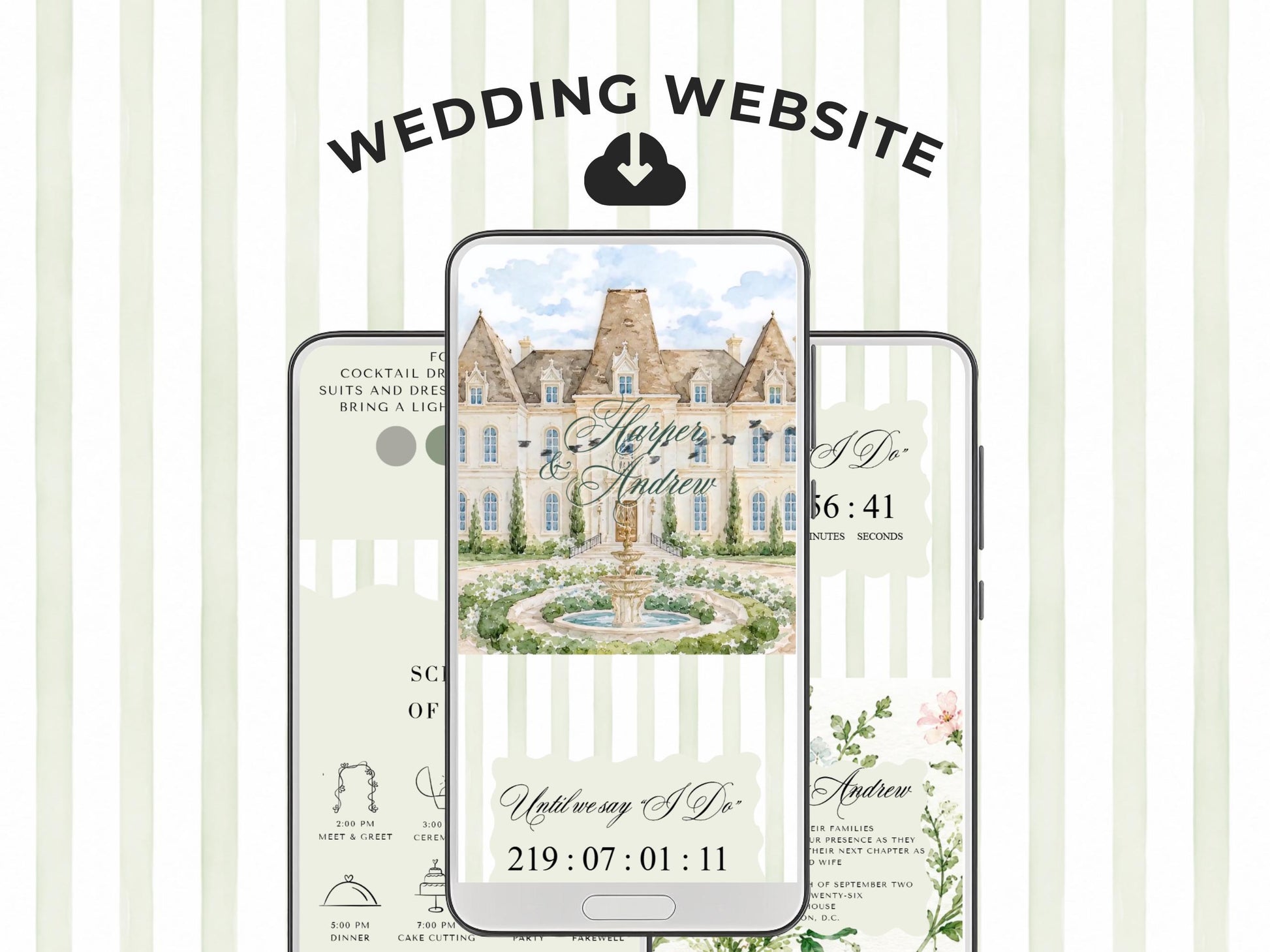 Wedding Website Template, Editable Canva Wedding Website, Digital Invitation with RSVP, Custom Wedding Site Design