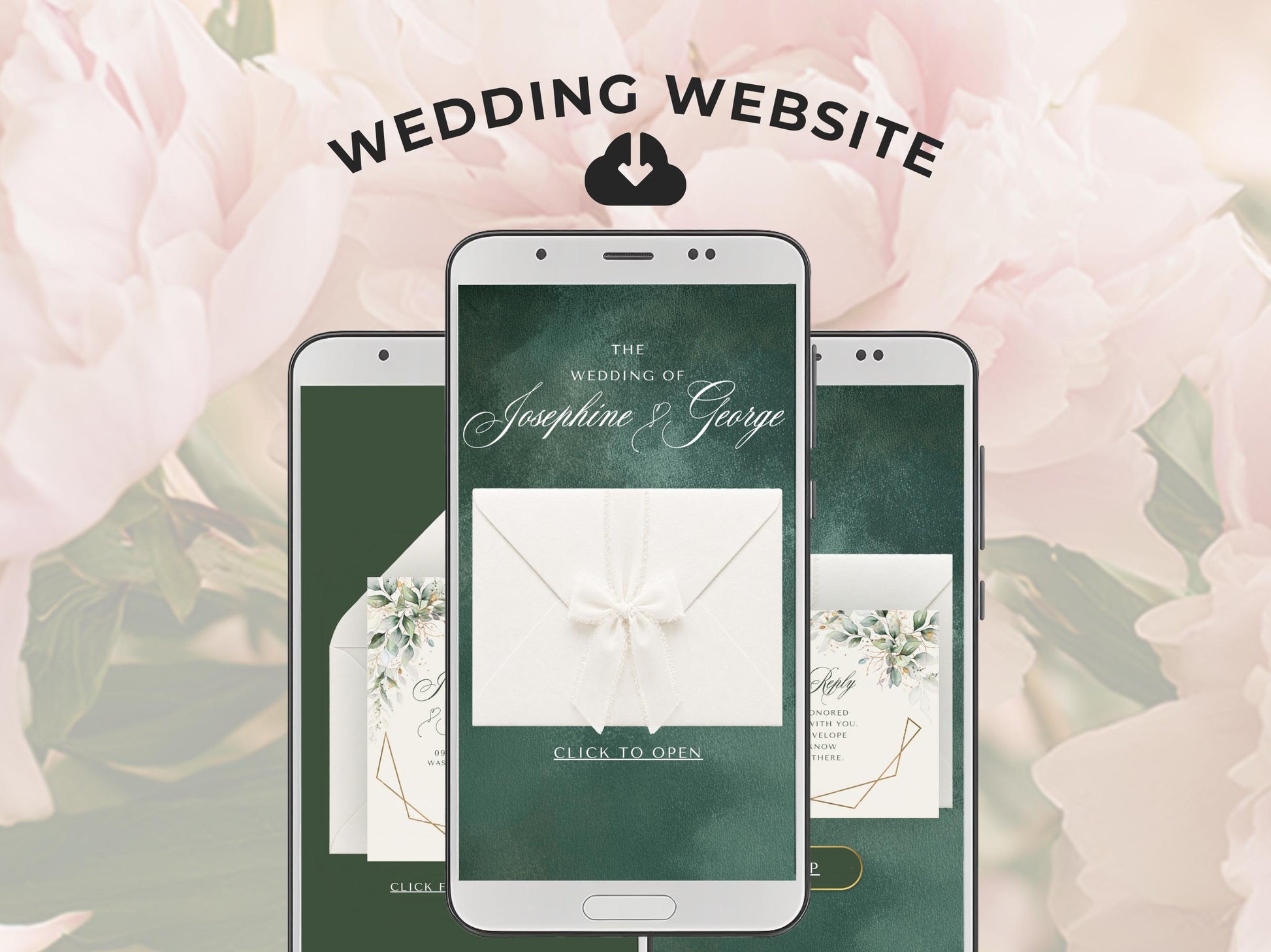 Custom Wedding Website Design, Editable Canva Template, Digital Wedding Invitation Website with RSVP, Online Save the Date Link