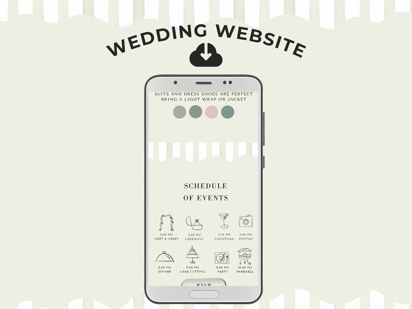 Wedding Website Template, Editable Canva Wedding Website, Digital Invitation with RSVP, Custom Wedding Site Design