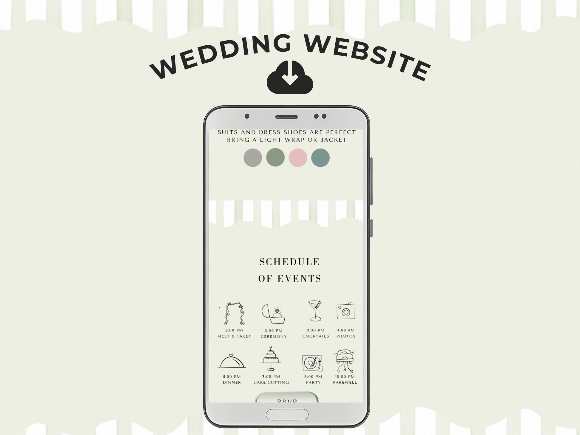 Wedding Website Template, Editable Canva Wedding Website, Digital Invitation with RSVP, Custom Wedding Site Design