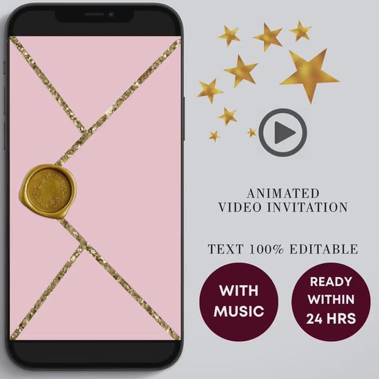 Graduation Party Video Evite, Electronic Graduation Invite, Animated College grad announcement Class of 2023, Pink Graduation